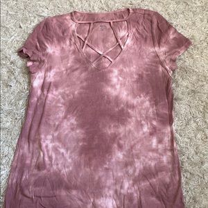 American Eagle tie dye short-sleeve top.